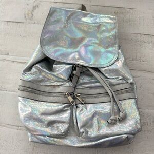 Metallic silver backpack new without tags